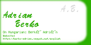 adrian berko business card